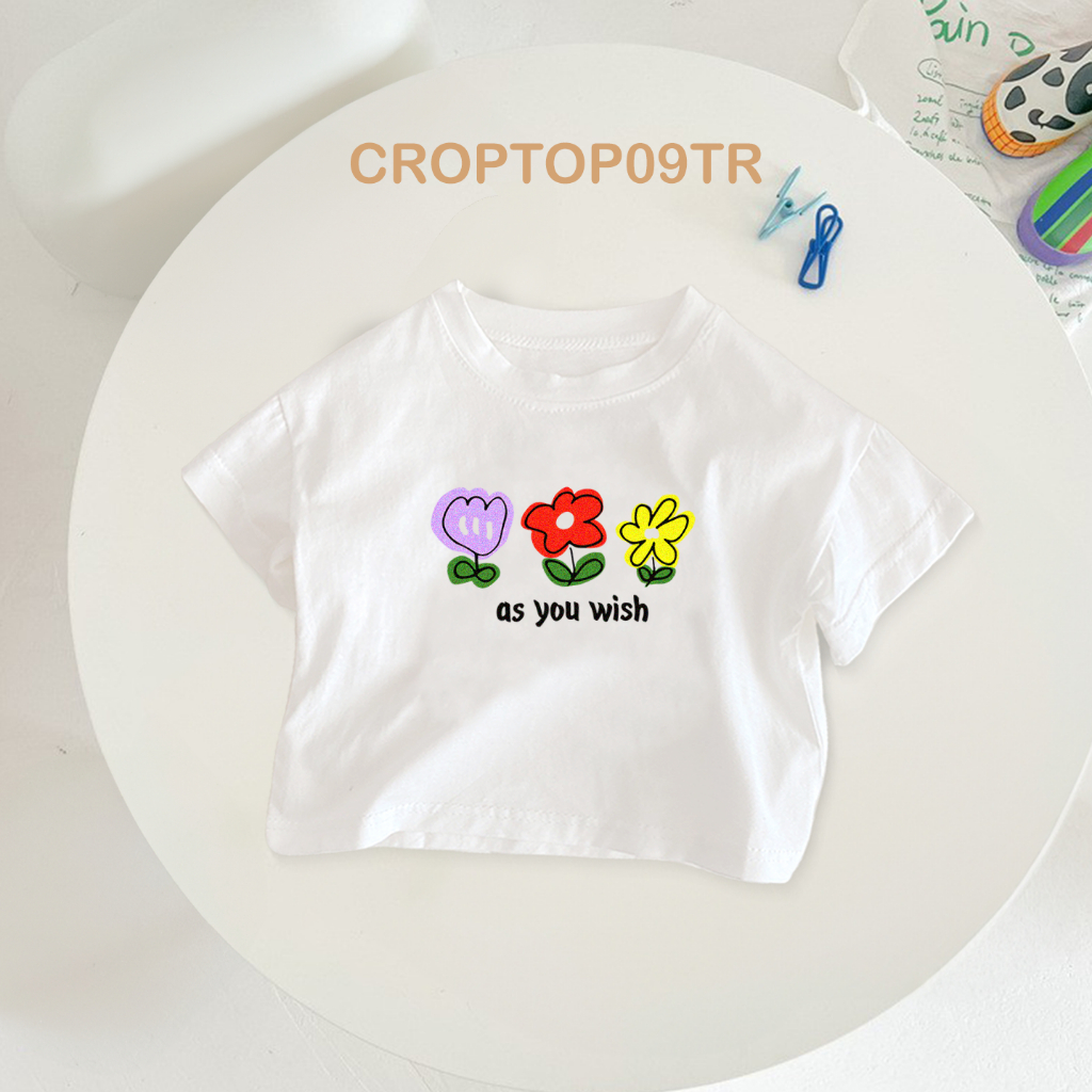 Áo thun CROPTOP bé gái, áo CROPTOP bé gái Elio từ 10kg đến 30kg CROPTOP09