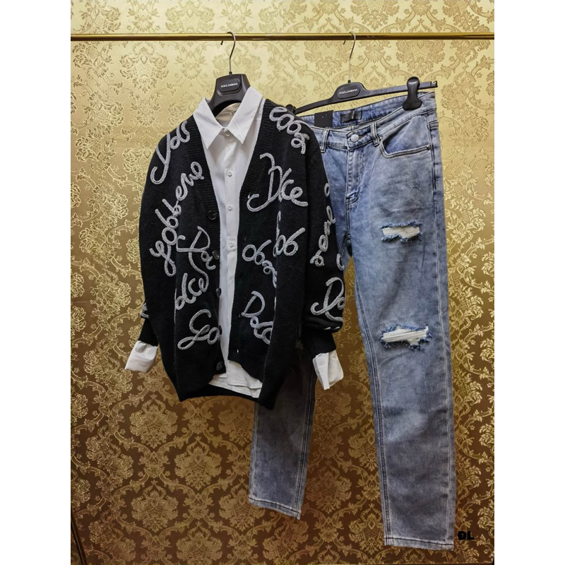 Áo Cardigan - Dolce Gabana - DG CDG len thêu chữ nổi new 2023