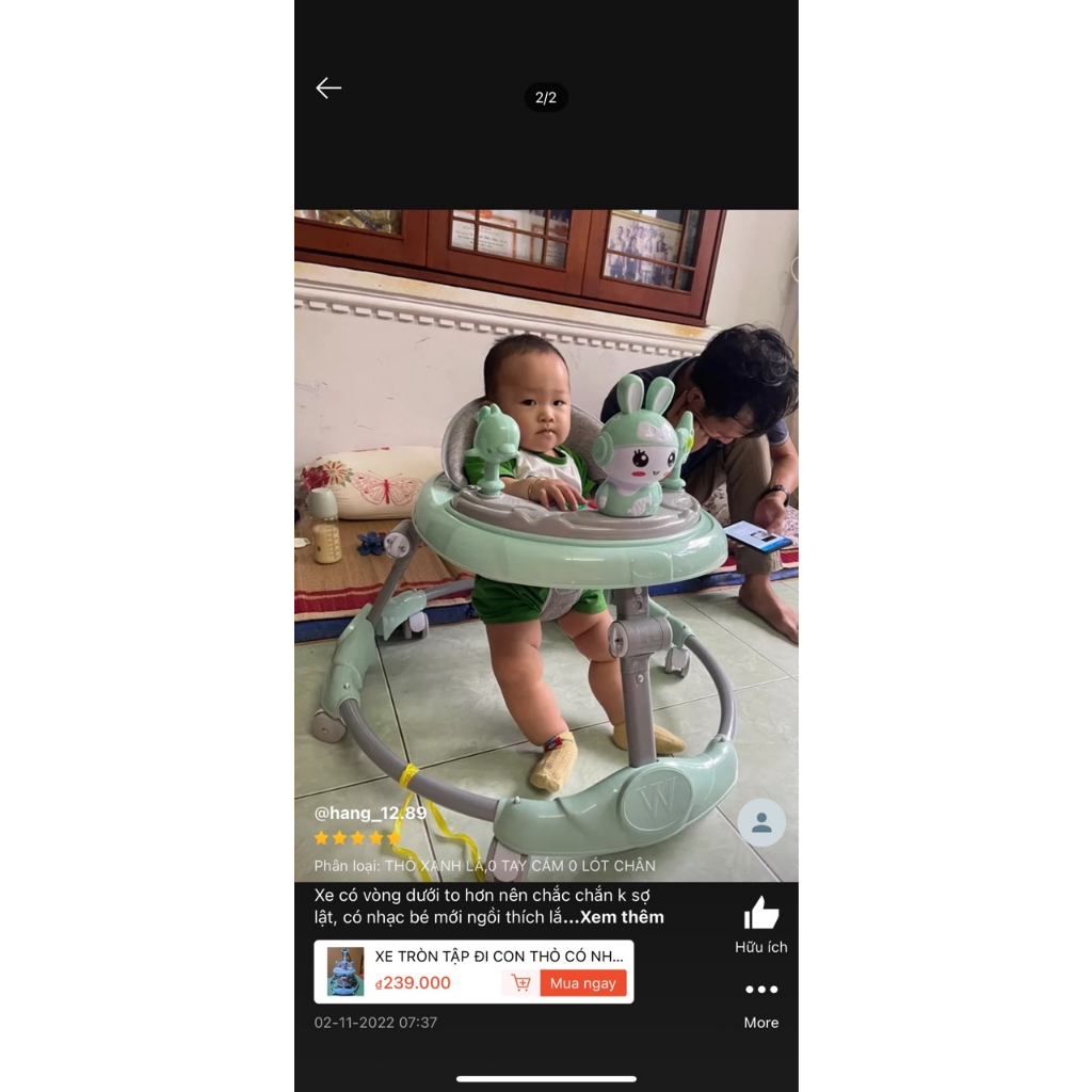 Xe tròn tập đi 2in1 cao cấp KKD