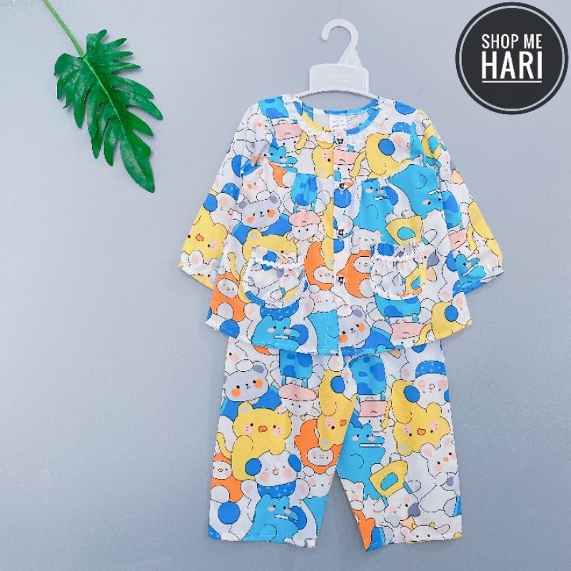 Bộ tole tay dài quần dài cài nút giữa