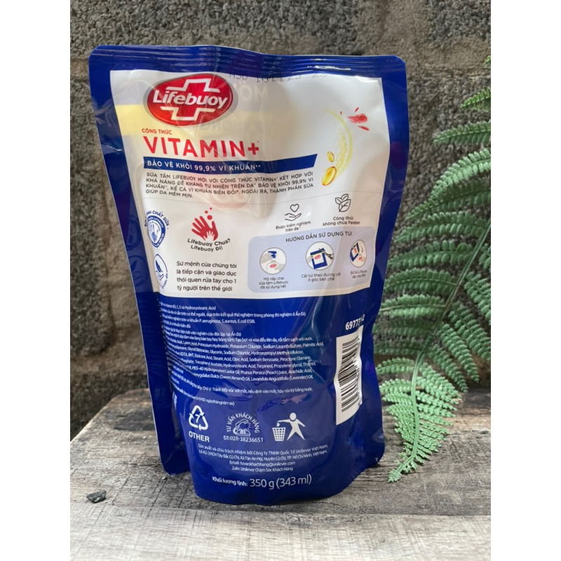 Sữa tắm Lifebuoy 350g bv vi khuẩn 99.9%