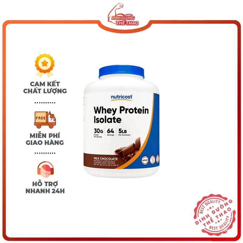 NUTRICOST WHEY PROTEIN ISOLATE 5LBS | Bổ Sung Protein Chất Lượng Cao Giúp Xây Dựng Cơ Bắp