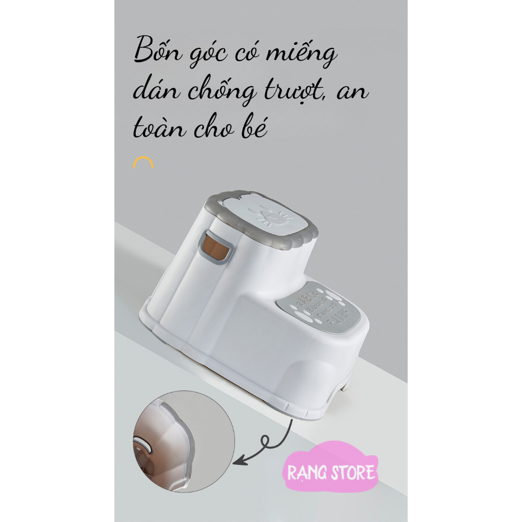 Ghế bậc thang cho bé đa năng, ghế kê chân Toilet cho bé để chân bồn cầu gác chân cho bé chống táo bón hình ngộ nghĩnh