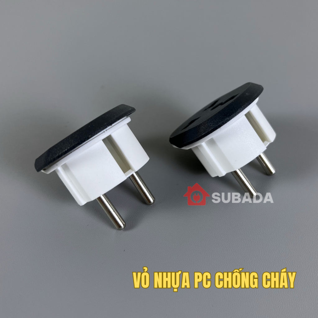 Ổ chuyển đổi 3 chấu về 2 chấu 2500-4000W chống cháy Subada Dùng với mọi chân cắm đa năng bảo hành 12 tháng OCD32N