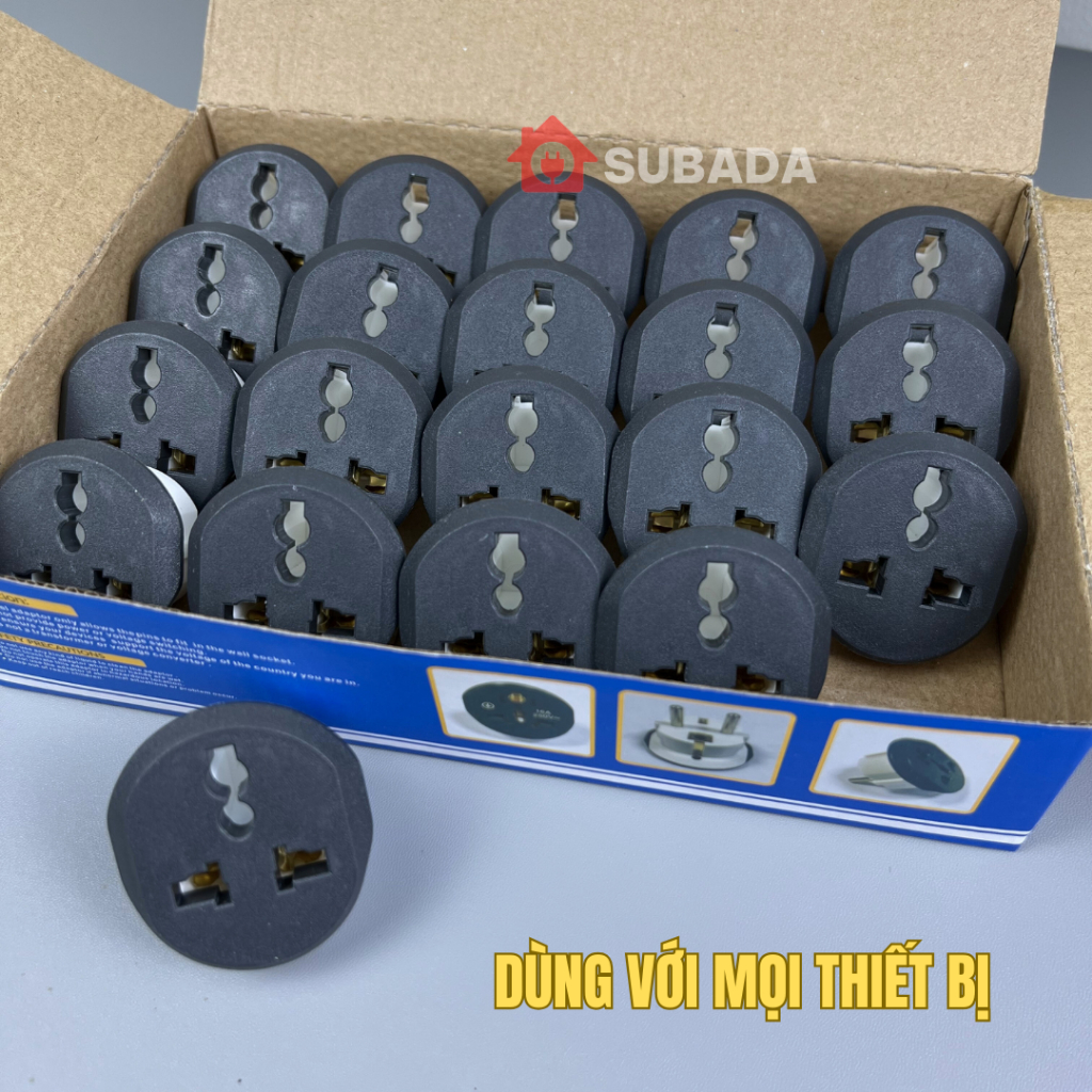 Ổ chuyển đổi 3 chấu về 2 chấu 2500-4000W chống cháy Subada Dùng với mọi chân cắm đa năng bảo hành 12 tháng OCD32N