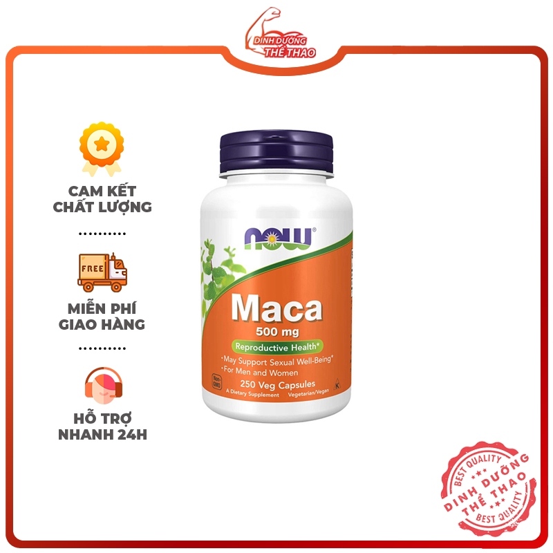 NOW MACA 500MG 100 VIÊN Hỗ Trợ Chức Năng Sinh Lý Cho Cả Nam Và Nữ, Cải Thiện Tâm Trạng