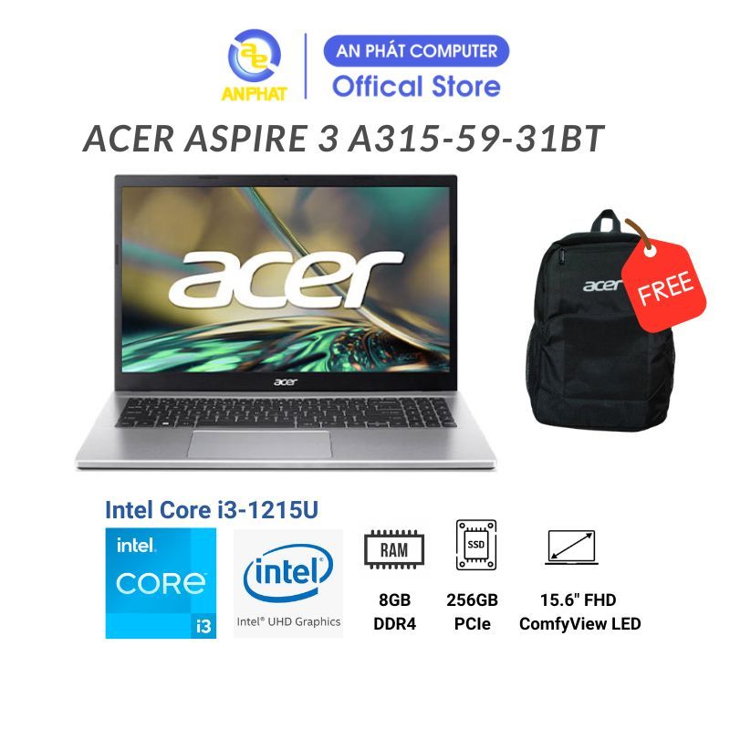Laptop Acer Aspire 3 A315-59-31BT (Core i3-1215U & 15.6 inch FHD)