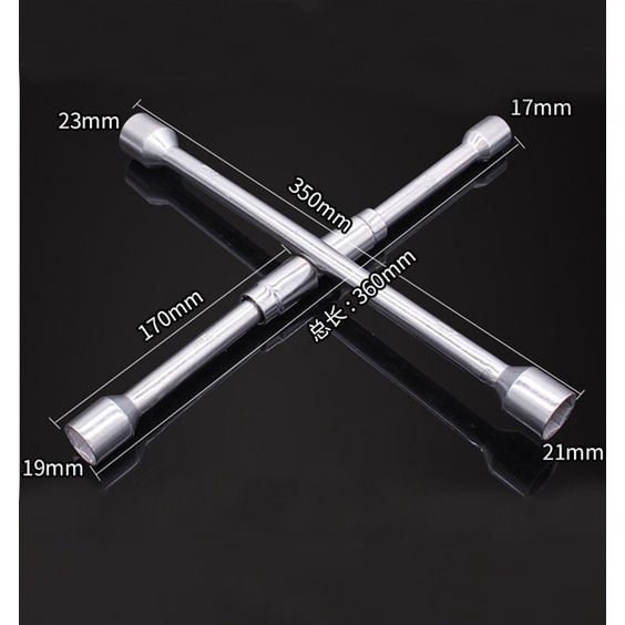 Bộ cờ lê 4 đầu gấp chéo thay lốp, cờ lê đa năng tháo bánh xe hơi