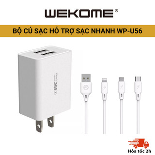 BỘ CỦ SẠC hỗ trợ SẠC NHANH + dây sạc WEKOME WP-U56 dành cho mọi điện thoại