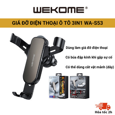 Giá đỡ điện thoại ô tô  , 3 in 1 kẹp cửa gió, ôm điện thoại S53