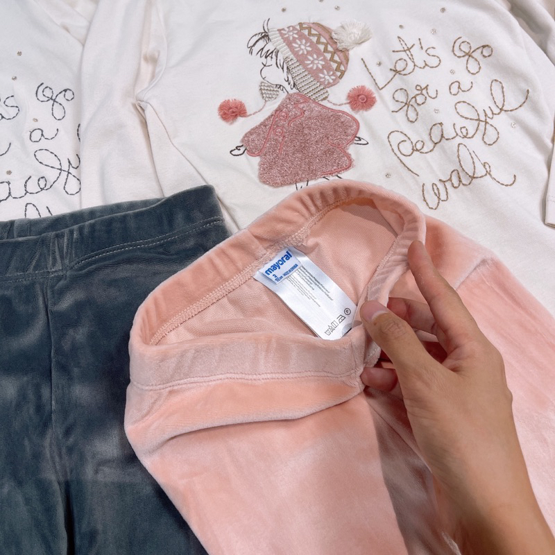 Bộ Mayoral cô gái quần nhung