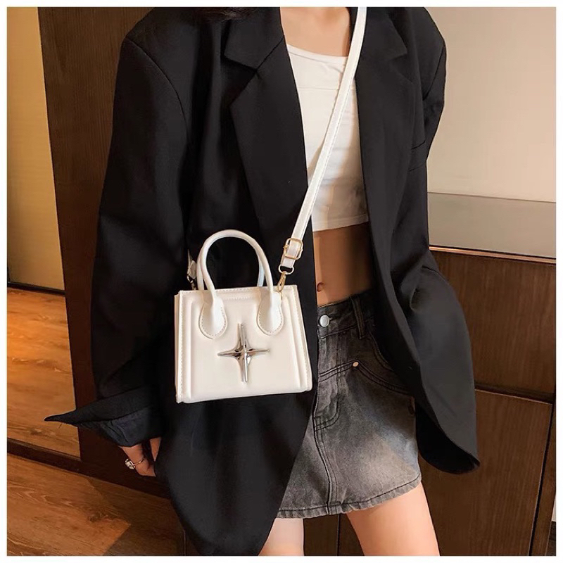 Túi Xách Nữ Túi Đeo Chéo 2 Quai Cầm Tay Phối Ngôi Sao Phong Cách Hàn Quốc QG Store