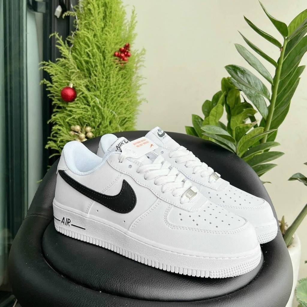 Giày_Nike Air Force 1 vệt đen, giày Af1 White Black bản chuẩn đế Air Đủ Size Nam Nữ. Full box bill