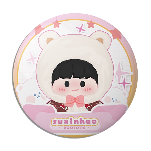 Huy hiệu CHU CHÍ HÂM TÔ TÂN HẠO GIA TỘC TF cài áo in hình idol thần tượng cpop dễ thương xinh xắn