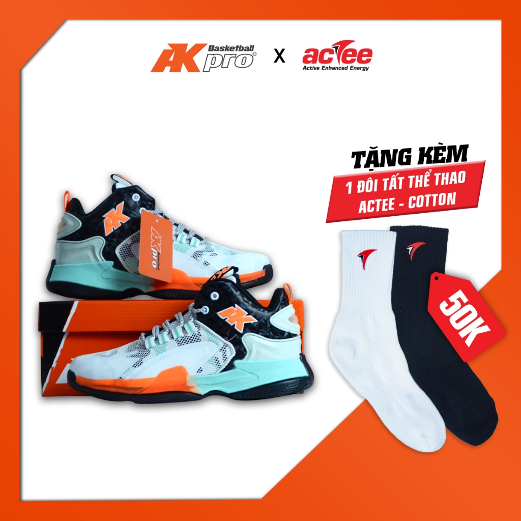 Giày Bóng rổ AKpro AS023 màu Trắng - Chính hãng