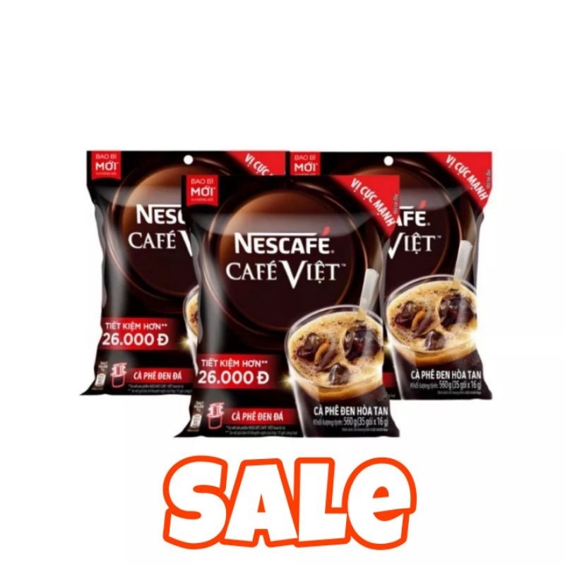 Cà phê Nescafe cafe Việt đen đá hoà tan (35 gói x 16g) / 3in1 vị nguyên bản ( 46gói x16g)