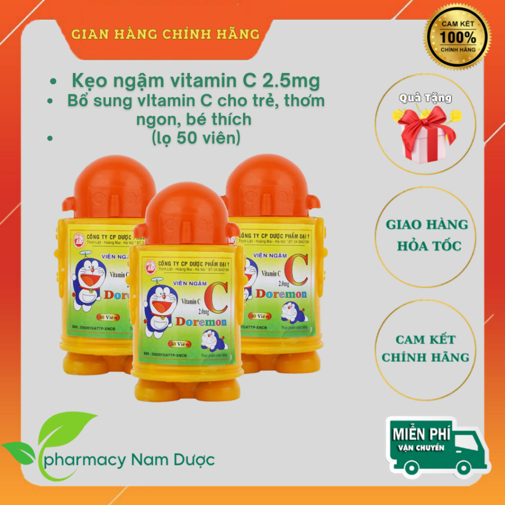 Kẹo ngậm vitamin C 2.5mg – Bổ sung vitamin C cho trẻ, thơm ngon dễ ăn