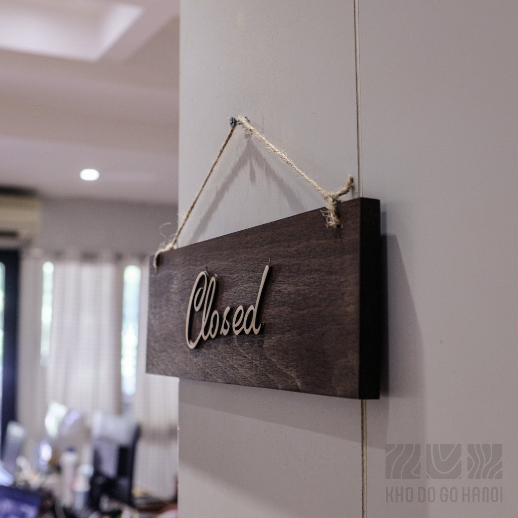 Bảng gỗ treo cửa trang trí , có kèm dây treo vintage y hình xinh xắn - Khodogohanoi