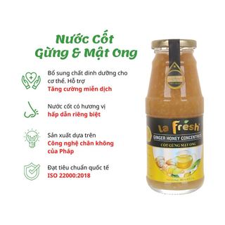 Nước Cốt Gừng Mật Ong LaFresh Đà Lạt 350ML – Uống Nóng Giữ Ấm, Dễ Pha Tại Nhà