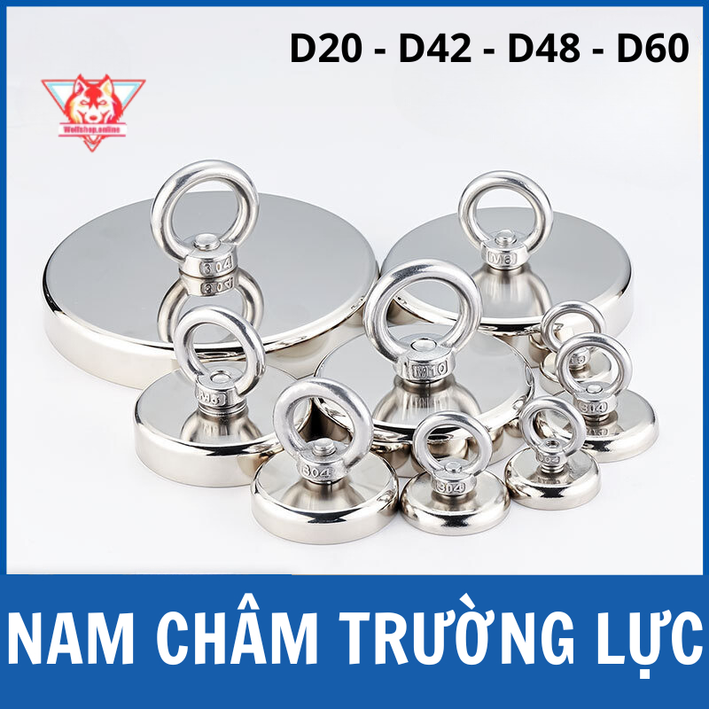 Nam châm cứu hộ khuyên tròn đa năng D20, D42, D48, D60 cực mạnh lên đến 130kg