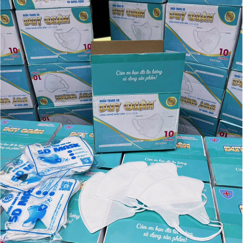 Bán sỉ-THÙNG KHẨU TRANG 5D DUY QUÂN 100 Chiếc
