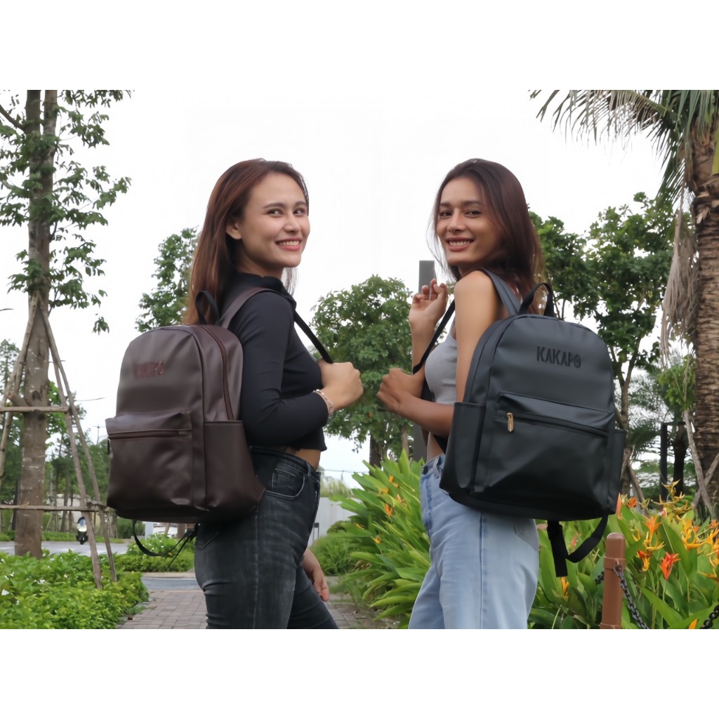 Balo DA Unisex thời trang chống nước họa tiết thêu KAKAPO BLD004