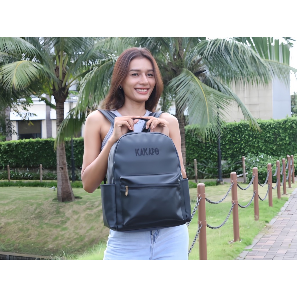 Balo DA Unisex thời trang chống nước họa tiết thêu KAKAPO BLD004