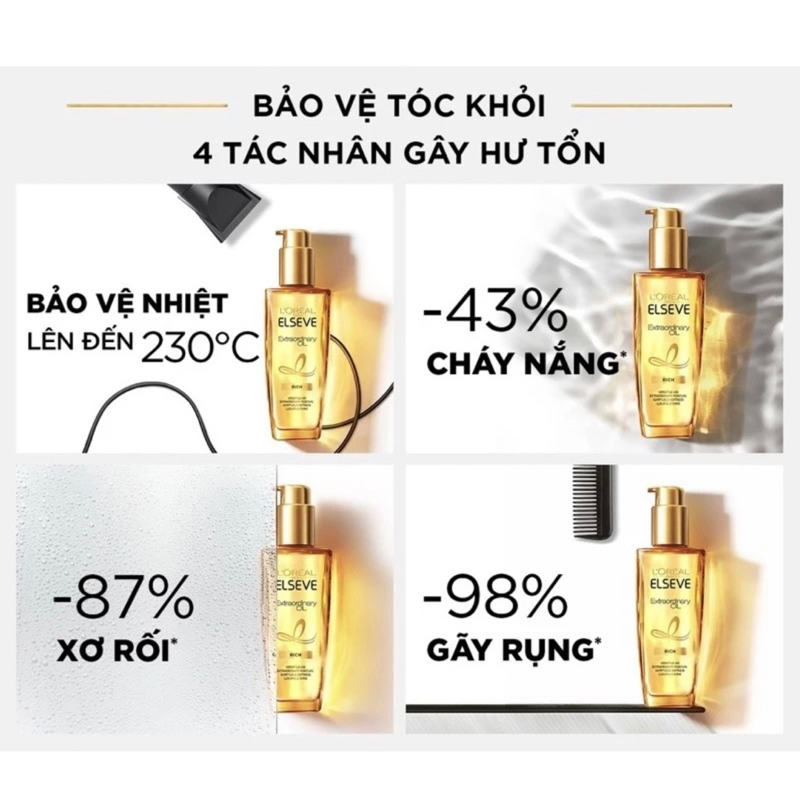 Dầu dưỡng tóc Loreal chai 100ml và chai 30ml