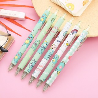 Bút Bi Bấm Mực Đen Ngòi 0.5 Trơn Hình Khủng Long Dễ Thương