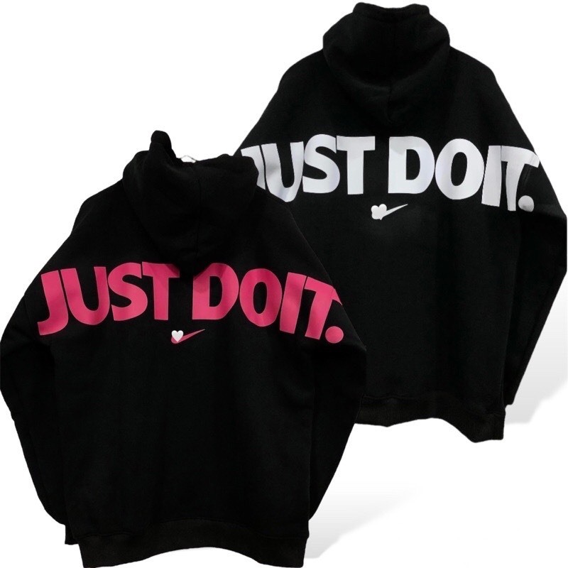 Áo Hoodie Just Do It nam nữ form rộng, áo nỉ mũ 2 lớp mùa đông unisex vải cotton bông ấm áp, áo đôi, áo cặp