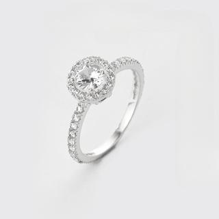 Nhẫn bạc nữ TWINKLE TIME đá tròn viền nạm đá sang trọng TT299