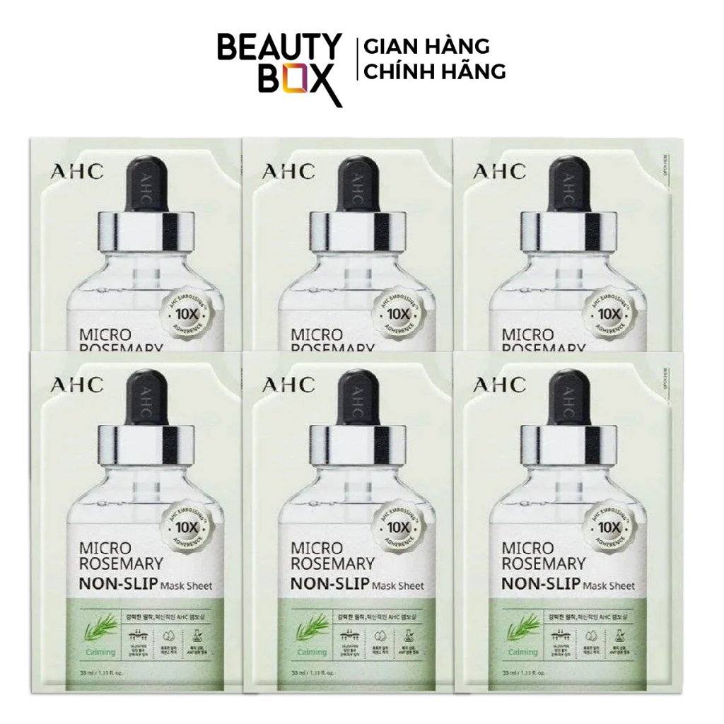 Combo 6 Mặt Nạ Giấy Làm Dịu Da AHC Micro Rosemary Non-Slip Mask Sheet 33ml