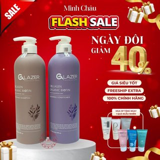 Dầu gội, dầu xả dưỡng tóc hữu cơ GLAZER phục hồi siêu mềm mượt 750ml