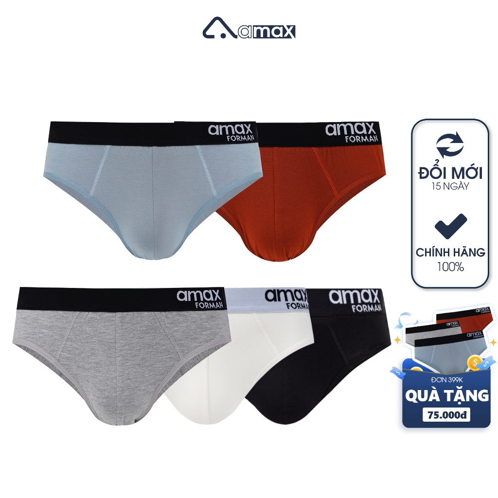 Quần lót tam giác nam BRIEF BAMBOO, mềm mát, kháng khuẩn -Thương hiệu Amax