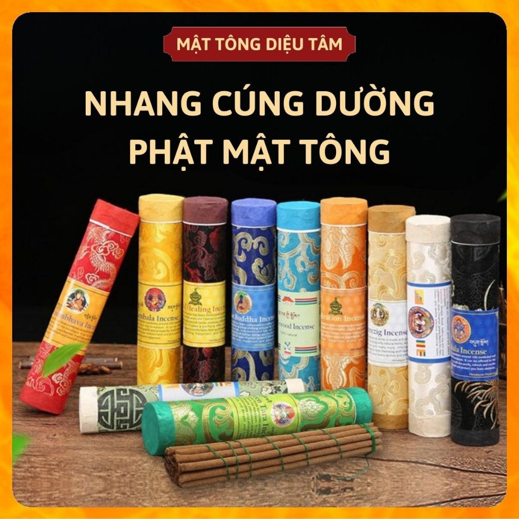 Nhang không tăm Bổn Tôn Bhuta(Tara,Liên Hoa Sinh,Dược Sư,Hoàng thần tài,Quan âm)Mật tông hương que thiền định cúng dường