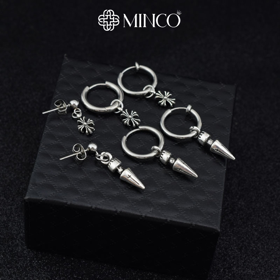 Khuyên tai nam nữ Minco Accessories chất liệu titan kiểu dáng cực chất phong cách Hiphop không xỏ lỗ - 1 chiếc BT282