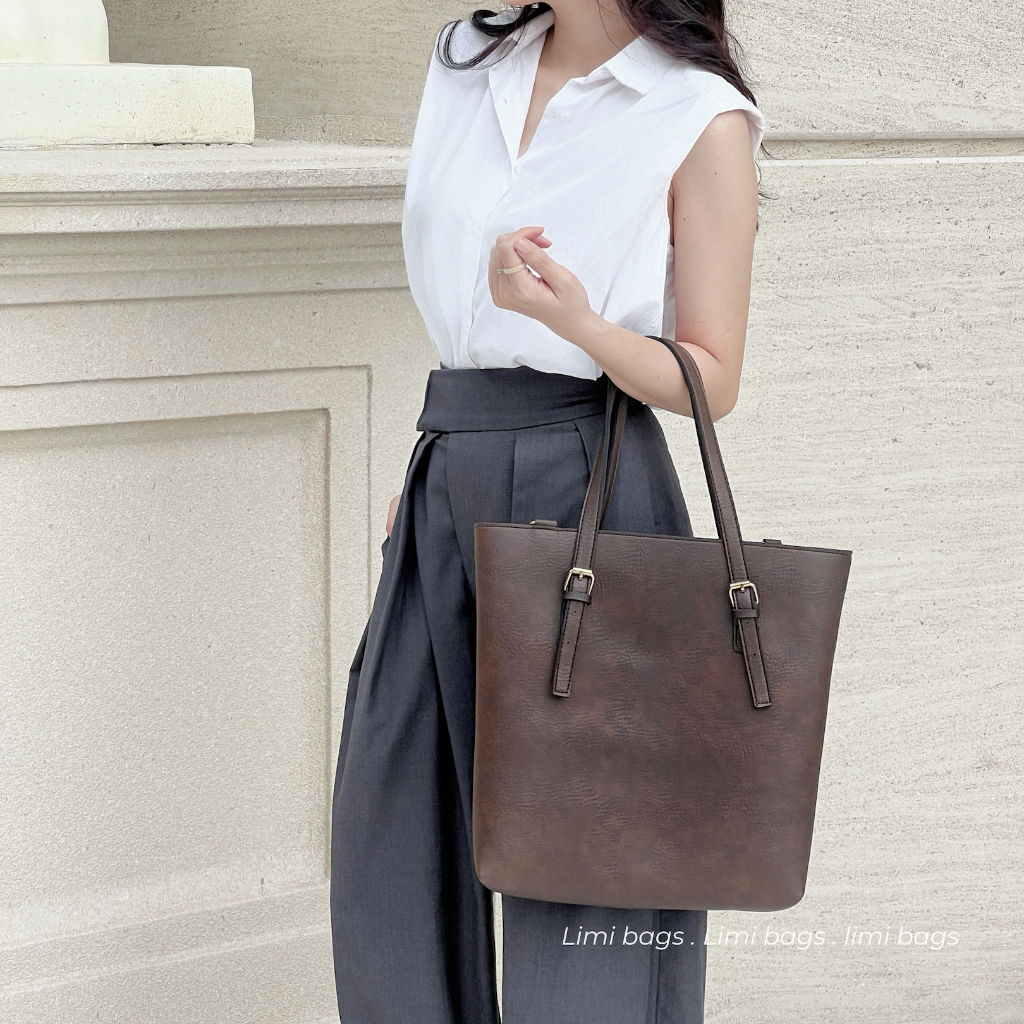 Túi Xách Nữ Da Công Sở đựng Laptop A4 bản to phù hợp đi dạy đi học đi làm SUPER BIG TOTE Limi bags