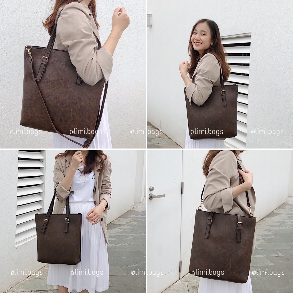 Túi Xách Nữ Da Công Sở đựng Laptop A4 bản to phù hợp đi dạy đi học đi làm SUPER BIG TOTE Limi bags