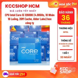 Cpu intel core i5 12600k box công ty bh 36 tháng
