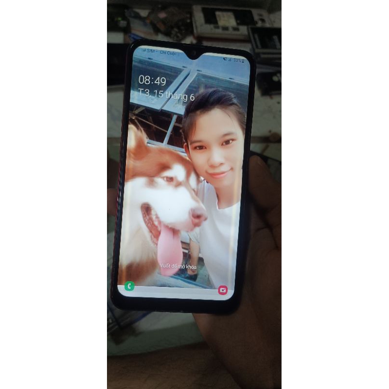 Cụm Samsung A10S máy còn dùng bị ám viền như hình