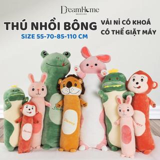 Gối ôm cho bé hình thú thỏ, khỉ, ếch, sư tử 4 size, gấu cho bé ôm ngủ chơi phù hợp trẻ em từ 2 đến 10 tuổi DREAMHOME