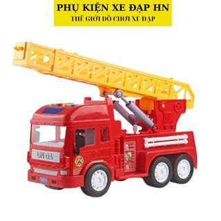 Mô hình xe cứu hỏa xe cứu hỏa đồ chơi ô tô bánh đà có nhạc cho bé