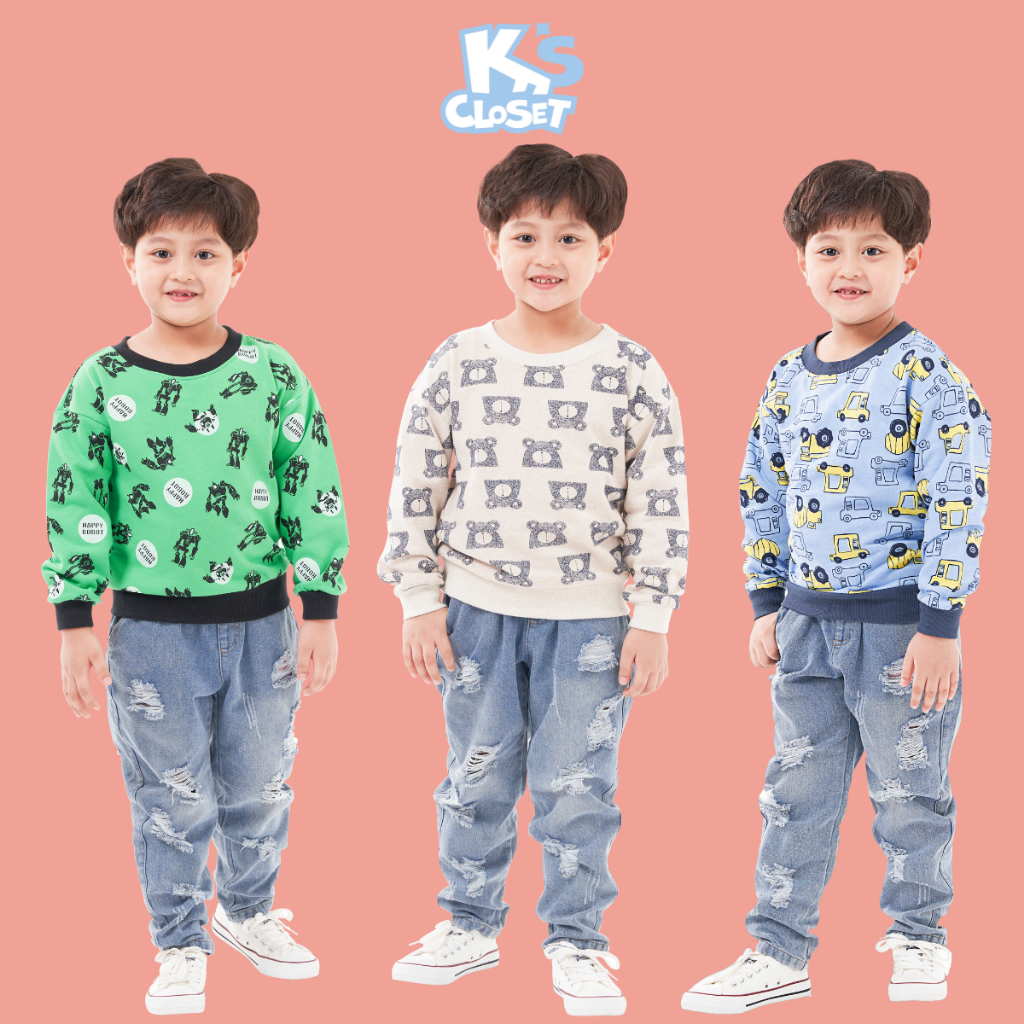 Áo Jumper Chất Liệu Cotton Da Cá Cho Bé Trai K's Closet (1 - 9 Tuổi) E082TEF TM