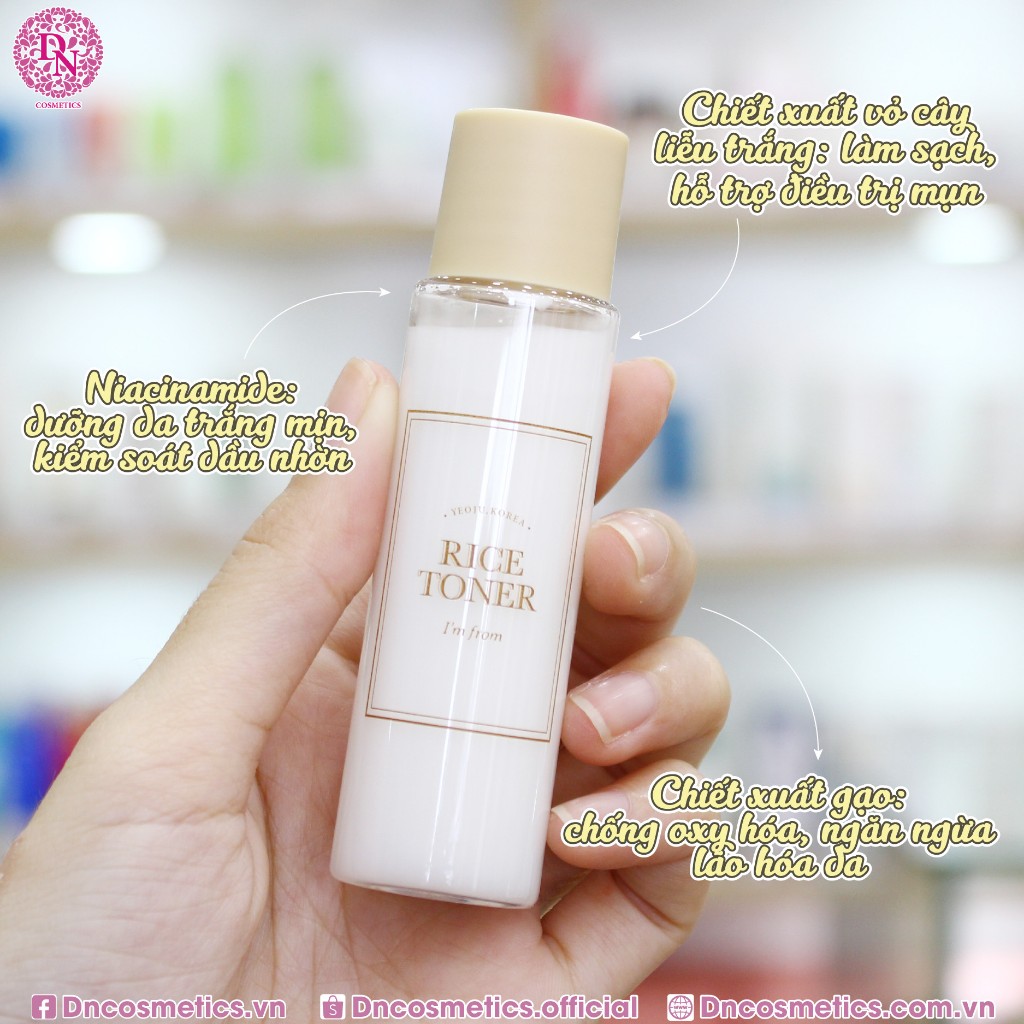Nước hoa hồng I'm From Rice Toner chiết xuất gạo dưỡng sáng da