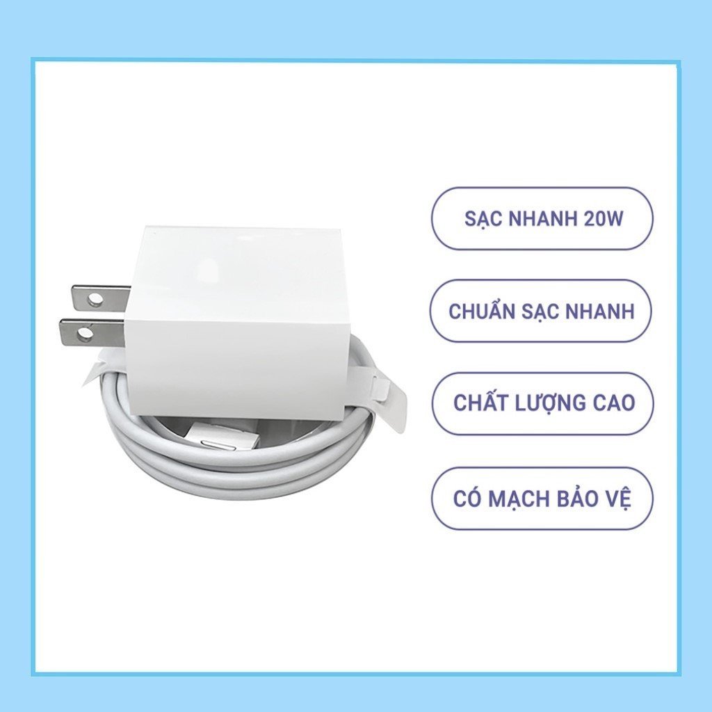 Bộ Sạc Nhanh 20W cho Iphone Bubzone Không Nóng Máy An Toàn Ổn Định