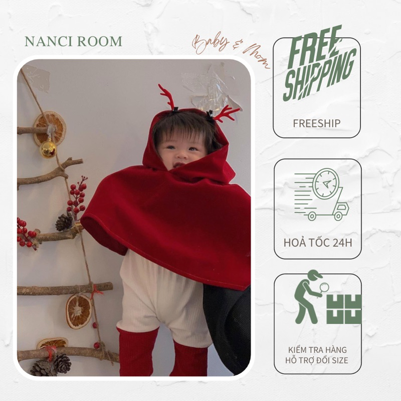 Áo choàng + quần xmas cho bé trai và gái Nanci room