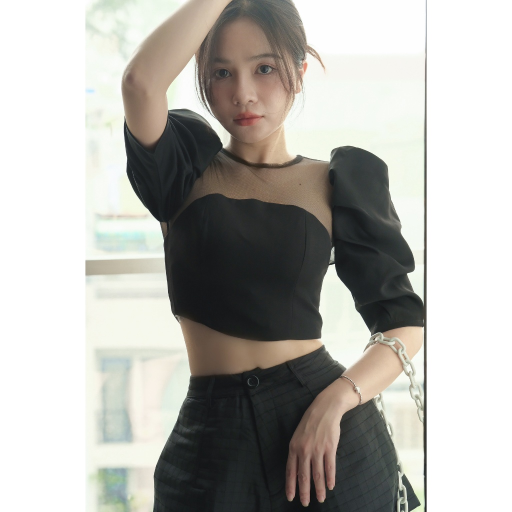 Áo croptop thiết kế tay bồng- MISIA TOP - GOÛT DE JUN