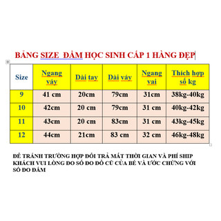 (38kg-48kg) VÁY ĐẦM HỌC SINH HÀNG CAO CẤP