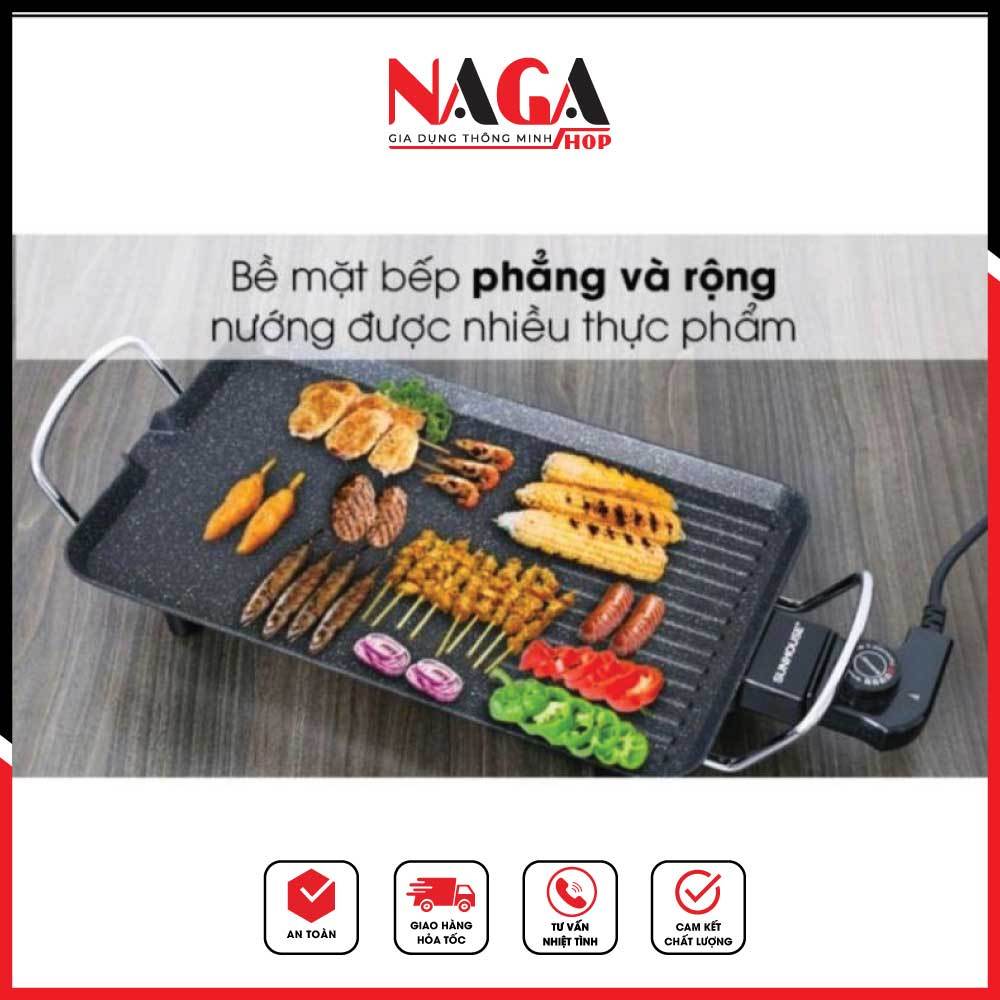 Bếp nướng điện SUN HOUSE cao cấp không khói, công suất 1500W, phủ đá hoa cương chống dính