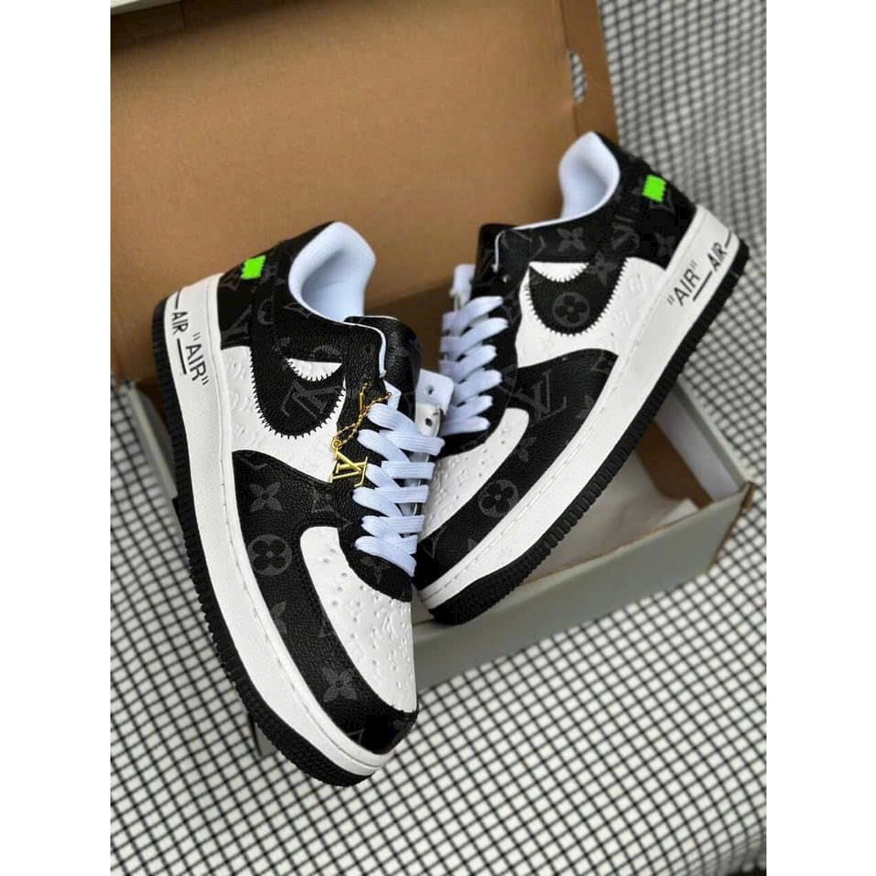 Giày Thể Thao AF1 LV Xanh, Đỏ, Đen, Trắng, Nâu, Giầy Sneaker Air Force 1 Low LV Bản Da Cao Cấp Hót Trend 2022